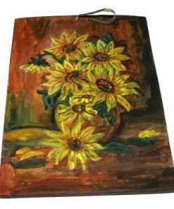 Tablou din ceramica lucrat manual - floarea soarelui
